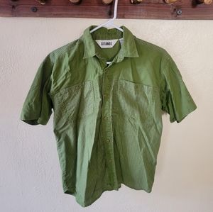 Vintage Gitano Green Collared Short Sleeve Button Up Size 14-16 (M)